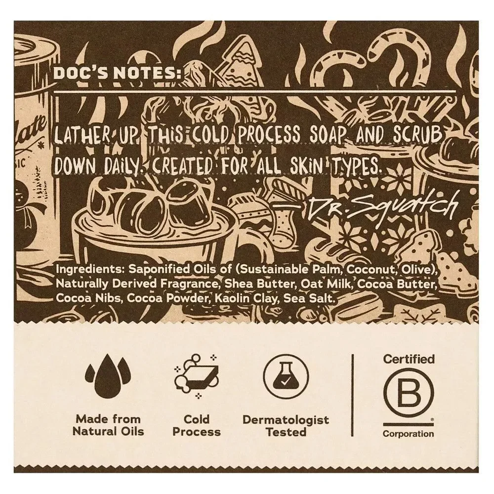 Limited Edition Dr. Squatch Hot Choccy Natural Men's Bar Soap - 5oz, Medium Grit
